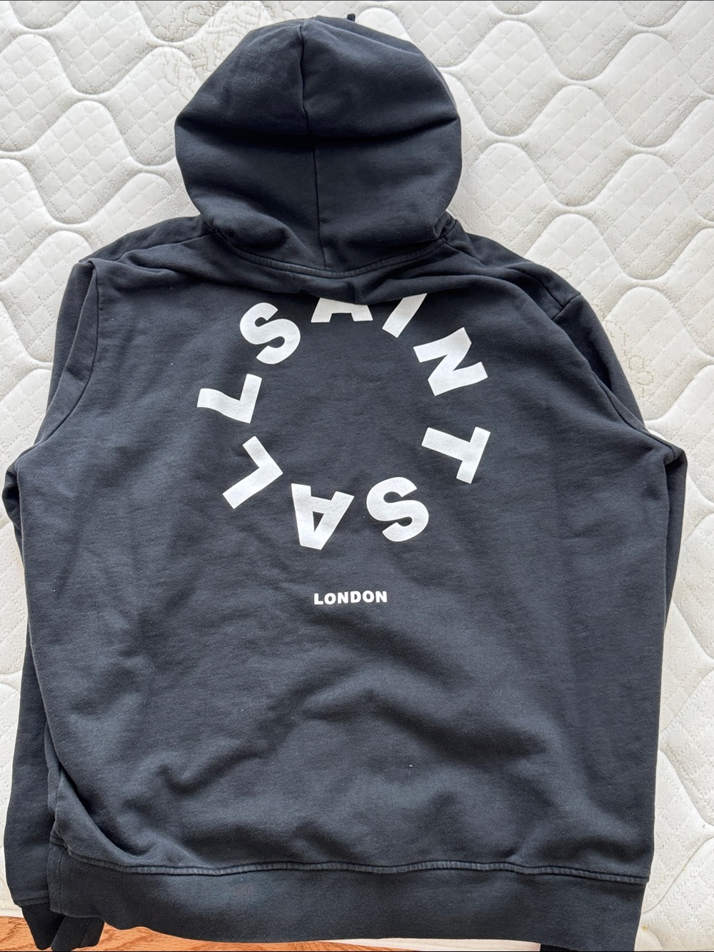 All Saints Black Hoodie with White Circular Logo